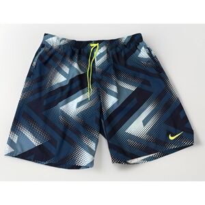 NIKE Swim Trunks Mens 2X Mesh Liner Pockets Elastic Pull On Blue Athletic Shorts